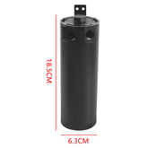 Universal 3/8" NPT Billet Aluminum Baffled 2-Port Oil Catch Can Tank with Breather Filter Engine Mini Oil Separator